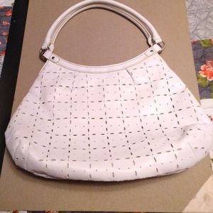 New York & Company White Leather Tote Beautiful & Perfect for Spring